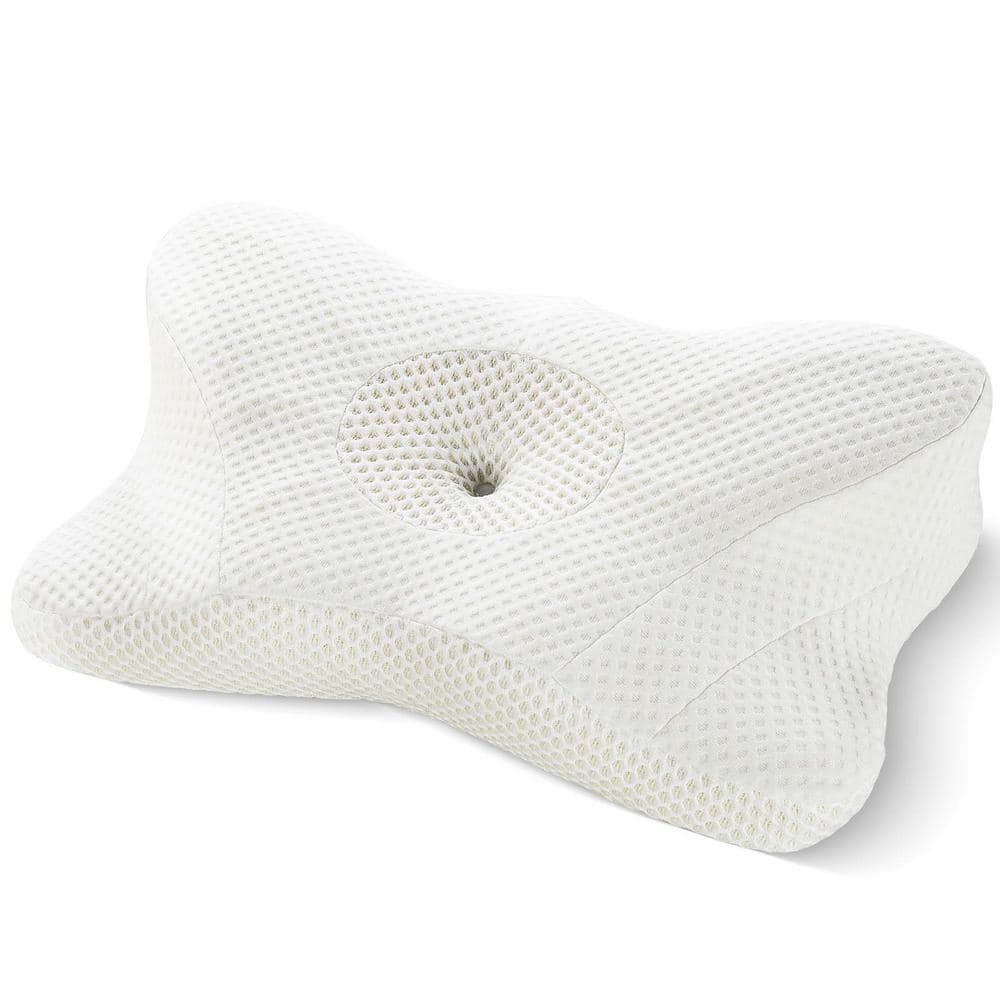 White Standard Pillow Cervical Pillow, Contour Memory Foam Pillow, Ergonomi