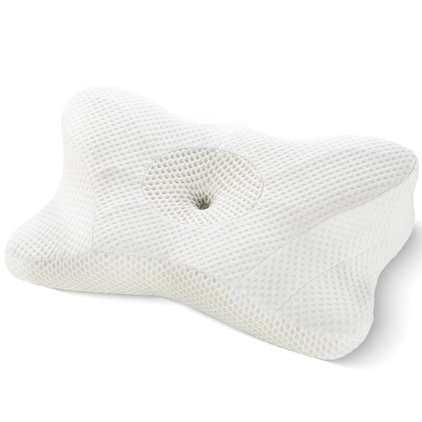Unbranded White Standard Pillow Cervical Pillow, Contour Memory Foam Pillow, Ergonomic Neck Support Pillow, (1 Piece)