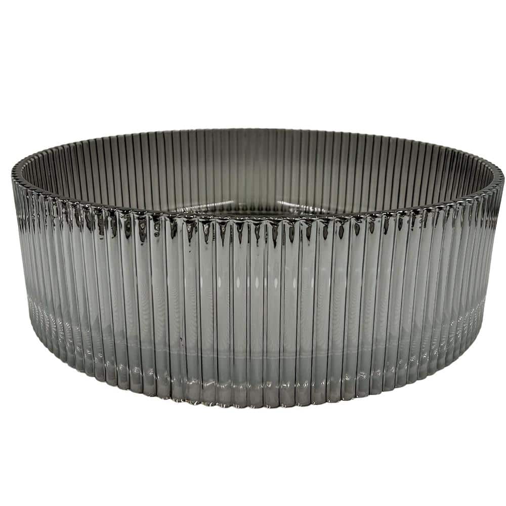 Smoky Gray 16" Tempered Glass Circular Vessel Sink