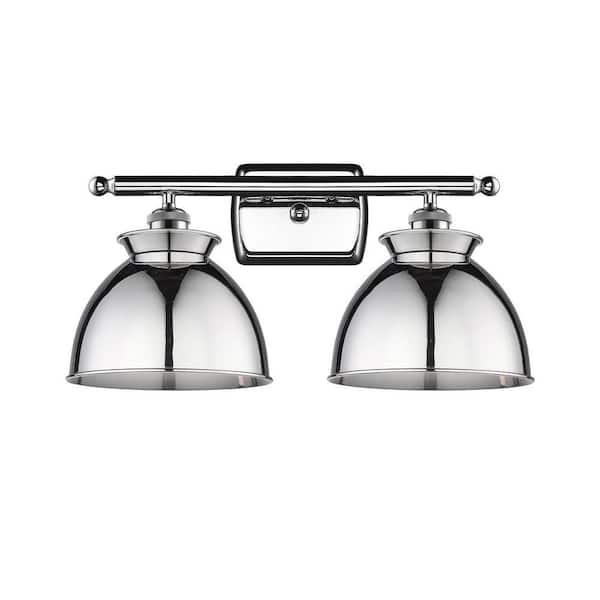 Adirondack 18 in. 2-Light Polished Chrome Vanity Light with Metal Shade