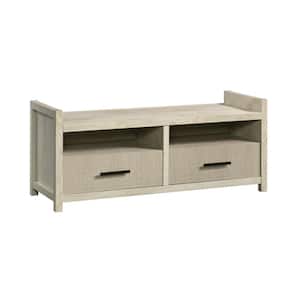 Pacific View Chalked Chestnut Bench with Storage Drawers 20.157 in. H x 48.465 in. W x 17.480 in. D