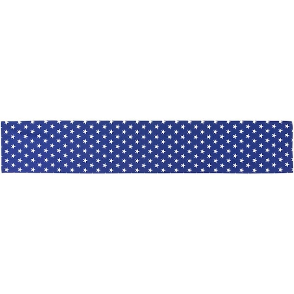 Northlight 72 in. H x 12 in. W Blue Polka Dot White Stars Patriotic Table Runner - Polyester