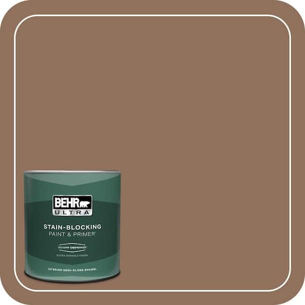 BEHR ULTRA 1 qt. #N240-6 Wild Mustang Extra Durable Semi-Gloss Enamel Interior Paint & Primer