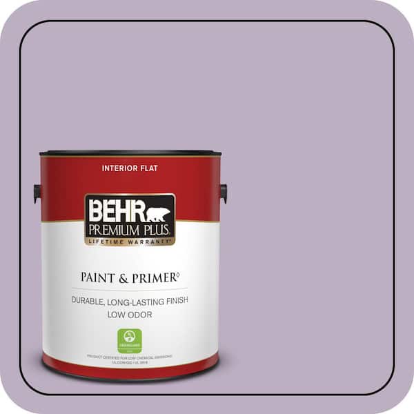 BEHR PREMIUM PLUS 1 gal. #S100-3 Courtly Purple Flat Low Odor Interior Paint & Primer