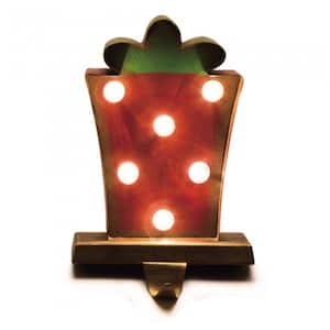 8.48 in. H Marquee LED Gift Box Stocking Holder