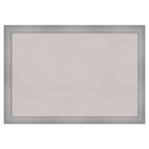Flair Polished Nickel Framed Grey Corkboard 40 in. x 28 in Bulletin Board Memo Board