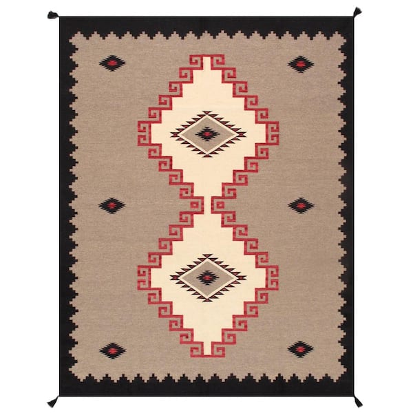 Pasargad Home Tuscany Mocha/Ivory 8 ft. x 10 ft. Geomatric Area Rug