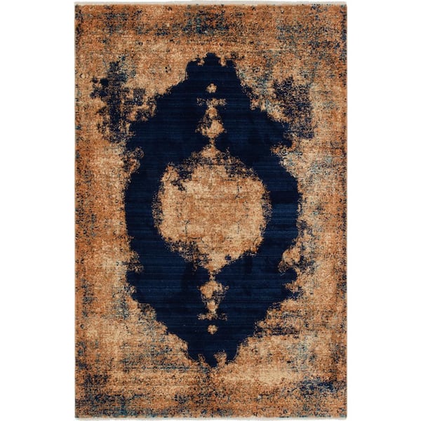 Unique Loom Navy Blue 5 ft. x 8 ft. Graham Rug