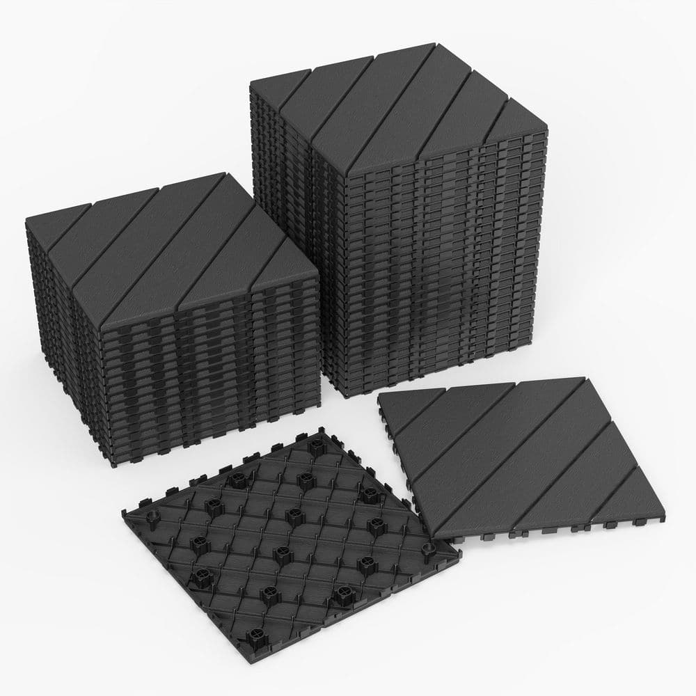 1 ft. x 1 ft. Outdoor Plastic Deck Tile in Gray (44 sq. ft. per Box) price history on PriceWatchPro