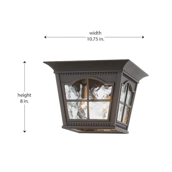 Home Decorators Collection Loridan Square 3 Light Black Outdoor Flush Mount With Clear Water Glass 302361085 The Depot Light Black Outdoor Flush Mount, Home Depot Outdoor Light Fixtures