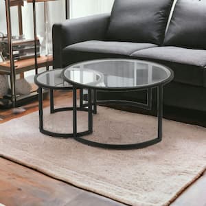 36 in. Round Glass Coffee Table with No Additional Features