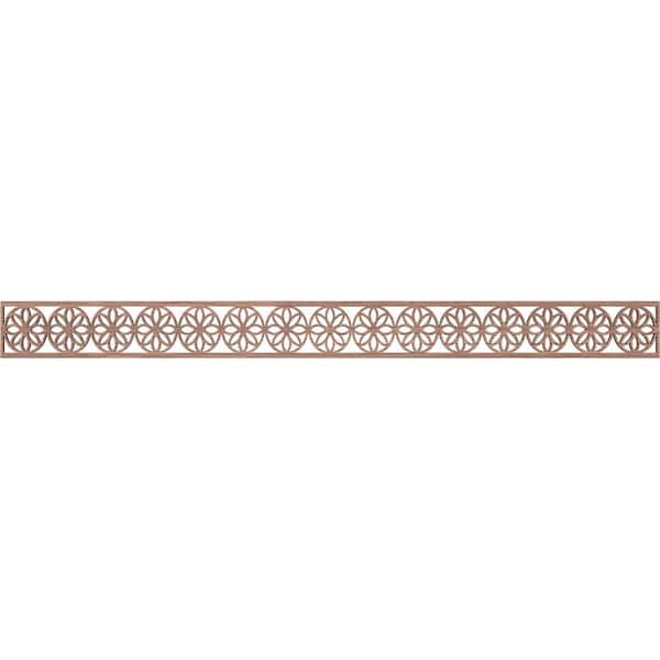 Ekena Millwork Blume Fretwork 0.25 in. D x 46.375 in. W x 4 in. L Walnut Wood Panel Moulding