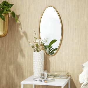 20 in. x 17 in. Geometric Framed Gold Wall Mirror with Varying Shapes (Set of 4)