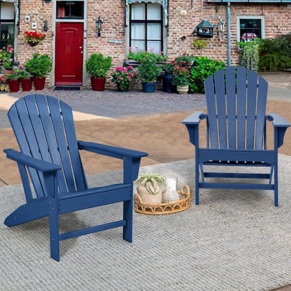 MIRAFIT Classic Navy Blue Composite of Adirondack Chair (Set of 2)