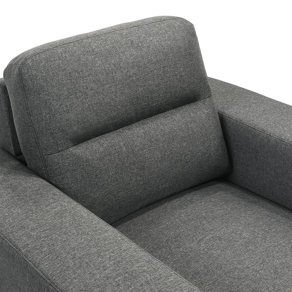 Vale 2-Piece Gray Polyester Fabric Sofa and Chair Set