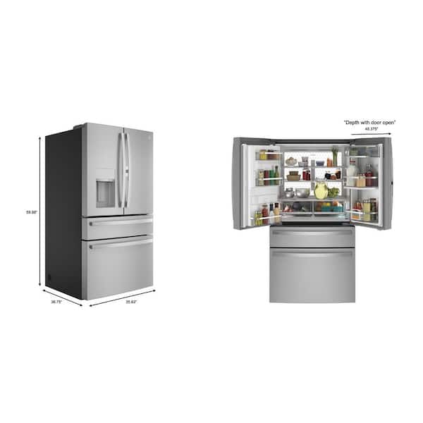 GE Profile PVD28BYNFS 36 Stainless 4-Door French Door Refrigerator #124392
