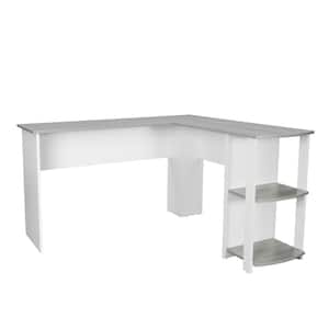 Prepac Sonoma 56 in. Rectangular White Computer Desk with Adjustable Shelf  WEHR-0801-1 - The Home Depot