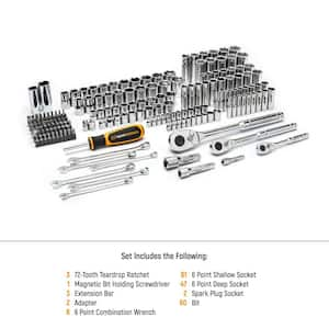 1/4 in. x 3/8 in. x 1/2 in. SAE/MM Mechanics Hand Tool Set (185-Piece)