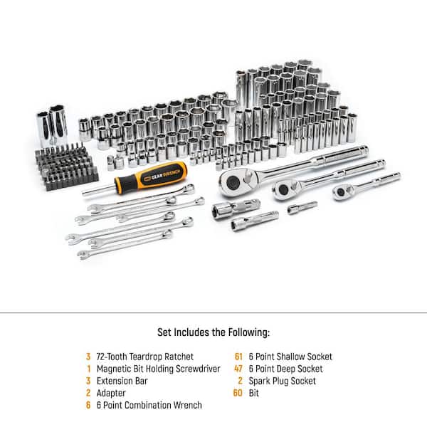 1/4 in. x 3/8 in. x 1/2 in. SAE/MM Mechanics Hand Tool Set (185-Piece)