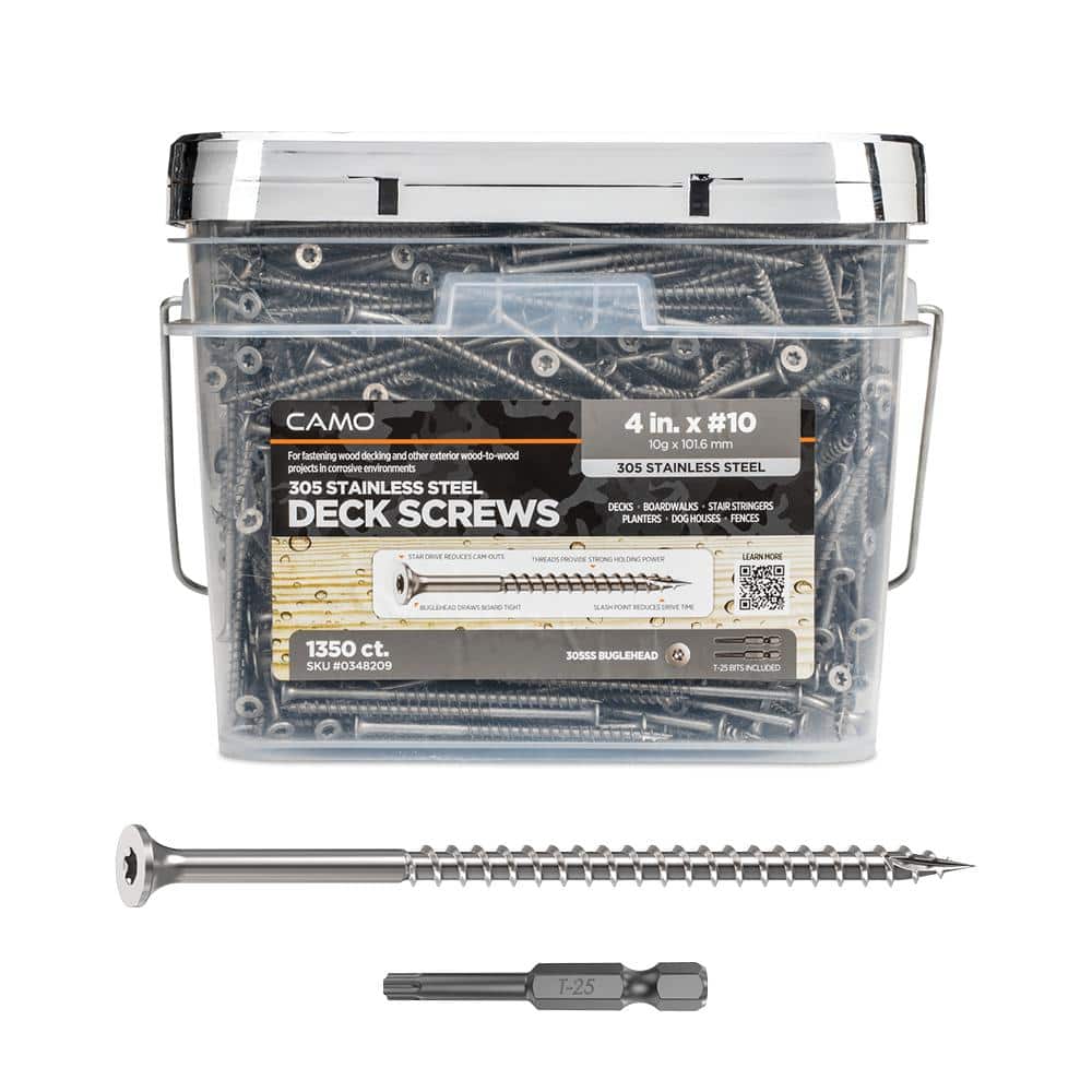 "#10 4 in. 305 Star Drive Bugle-Head Stainless Steel Premium Deck Screws (1350-Count)" price history on PriceWatchPro