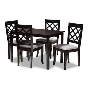 Verner 5-Piece Gray and Espresso Dining Set