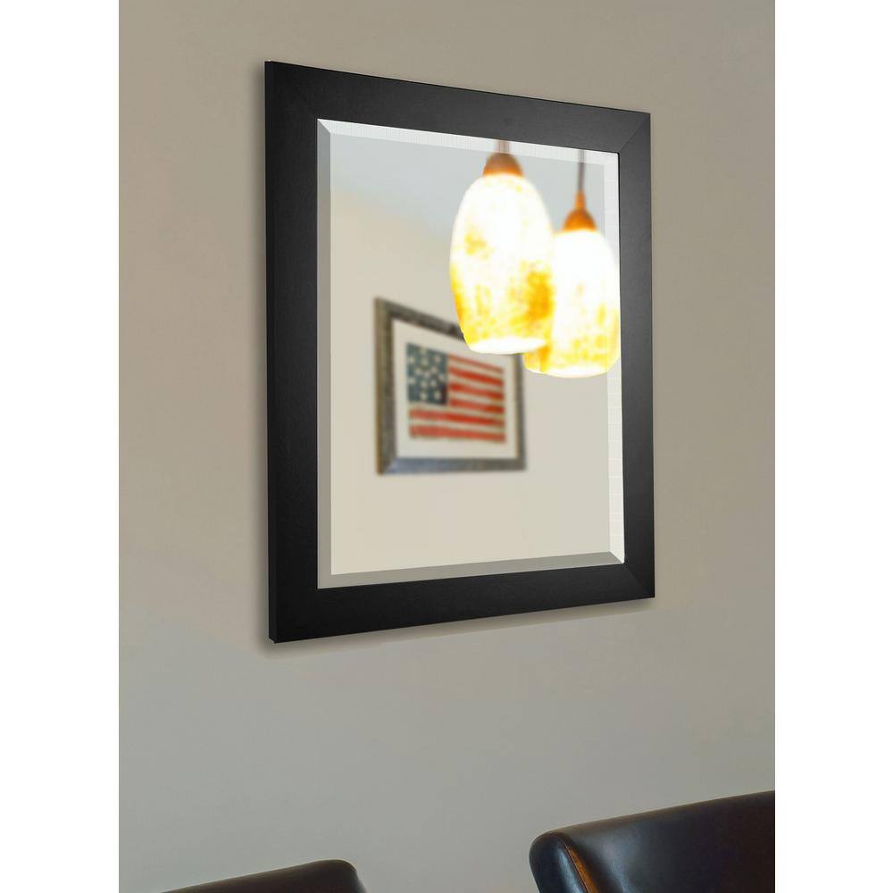 Medium Square Black Beveled Glass Modern Mirror (35.5 in. H x 35.5 in. W)