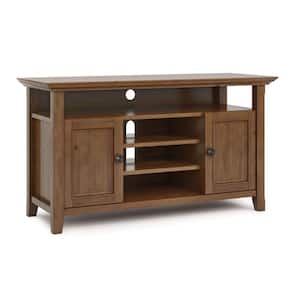 Amherst Solid Wood 54 in. Wide Transitional TV Media Stand in Medium Saddle Brown For TVs up to 60 in.