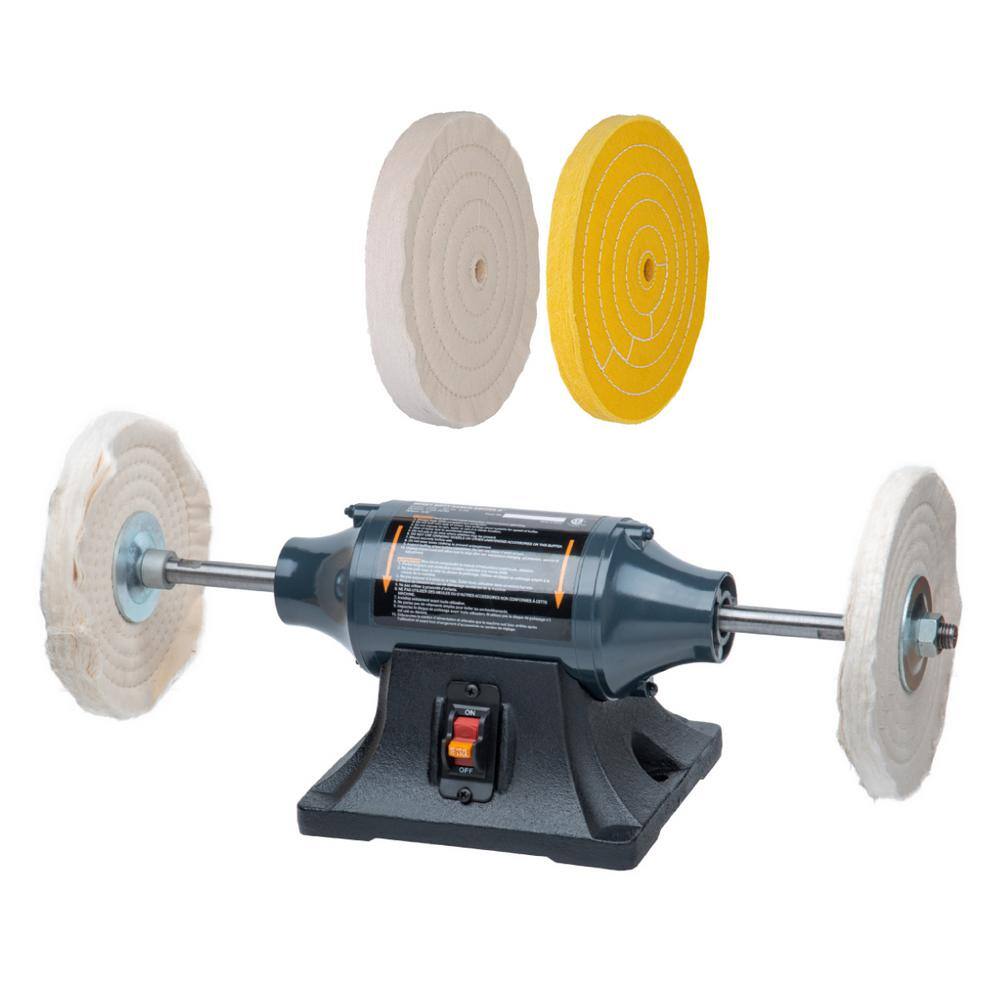 PTC 8" Sewn Buffing Wheel Pad – Medium, 1/2" Arbor, 2-Pack For Bench Grinder Polishing K-158