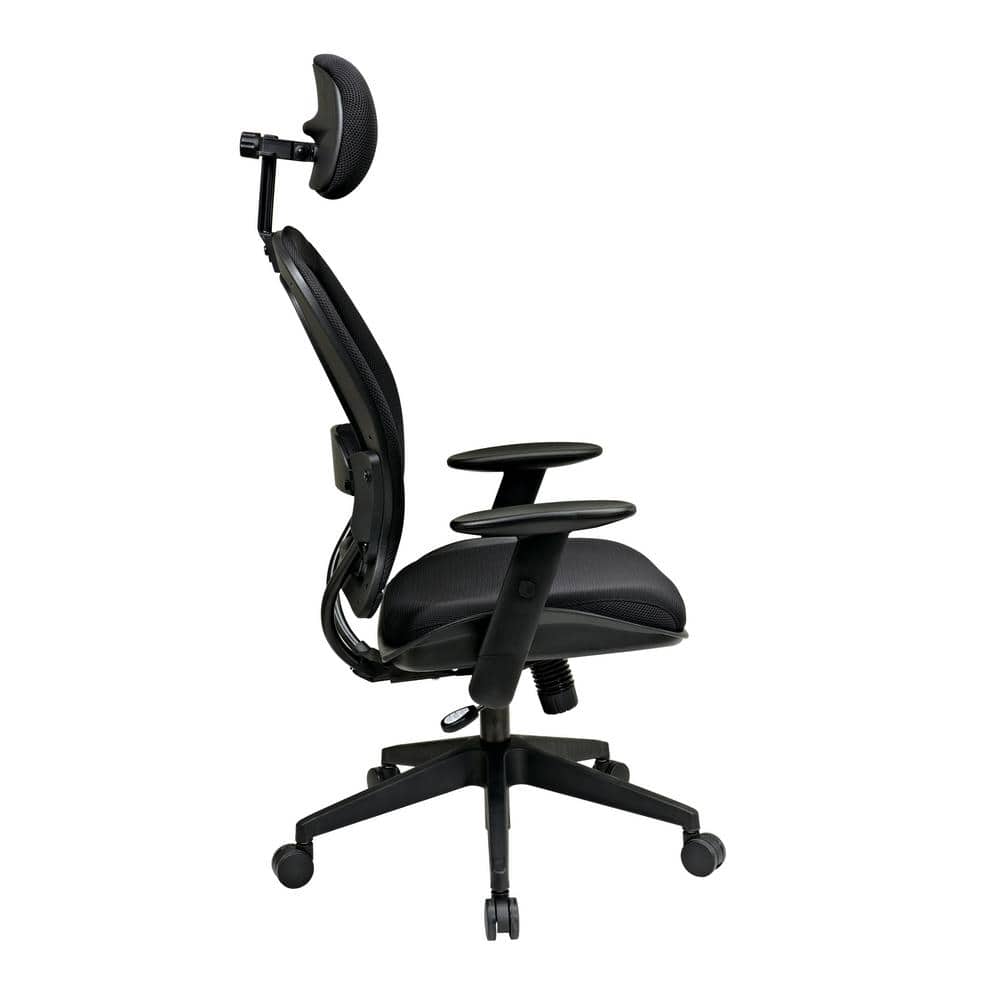 High-Back Professional AirGrid Black Leather & Mesh Office Chair