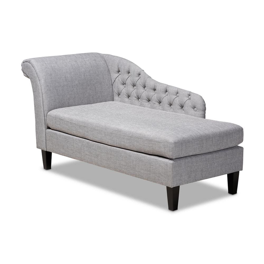 Baxton Studio Florent Gray Fabric Chaise Lounge 157-9702-HD