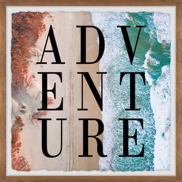 Unbranded "Let the Adventure Begin" by Marmont Hill Framed Typography Art Print 12 in. x 12 in.