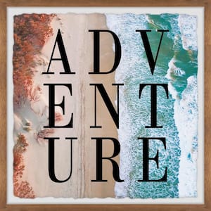 "Let the Adventure Begin" by Marmont Hill Framed Typography Art Print 24 in. x 24 in.