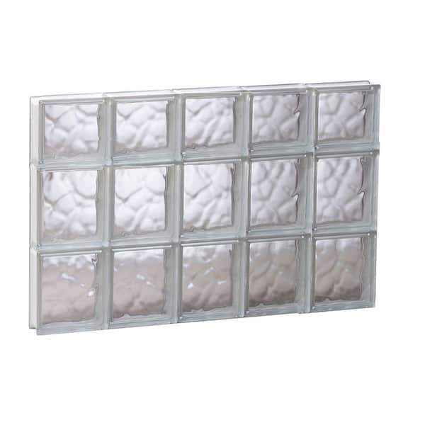 Clearly Secure 28.75 in. x 21.25 in. x 3.125 in. Frameless Wave Pattern Non-Vented Glass Block Window