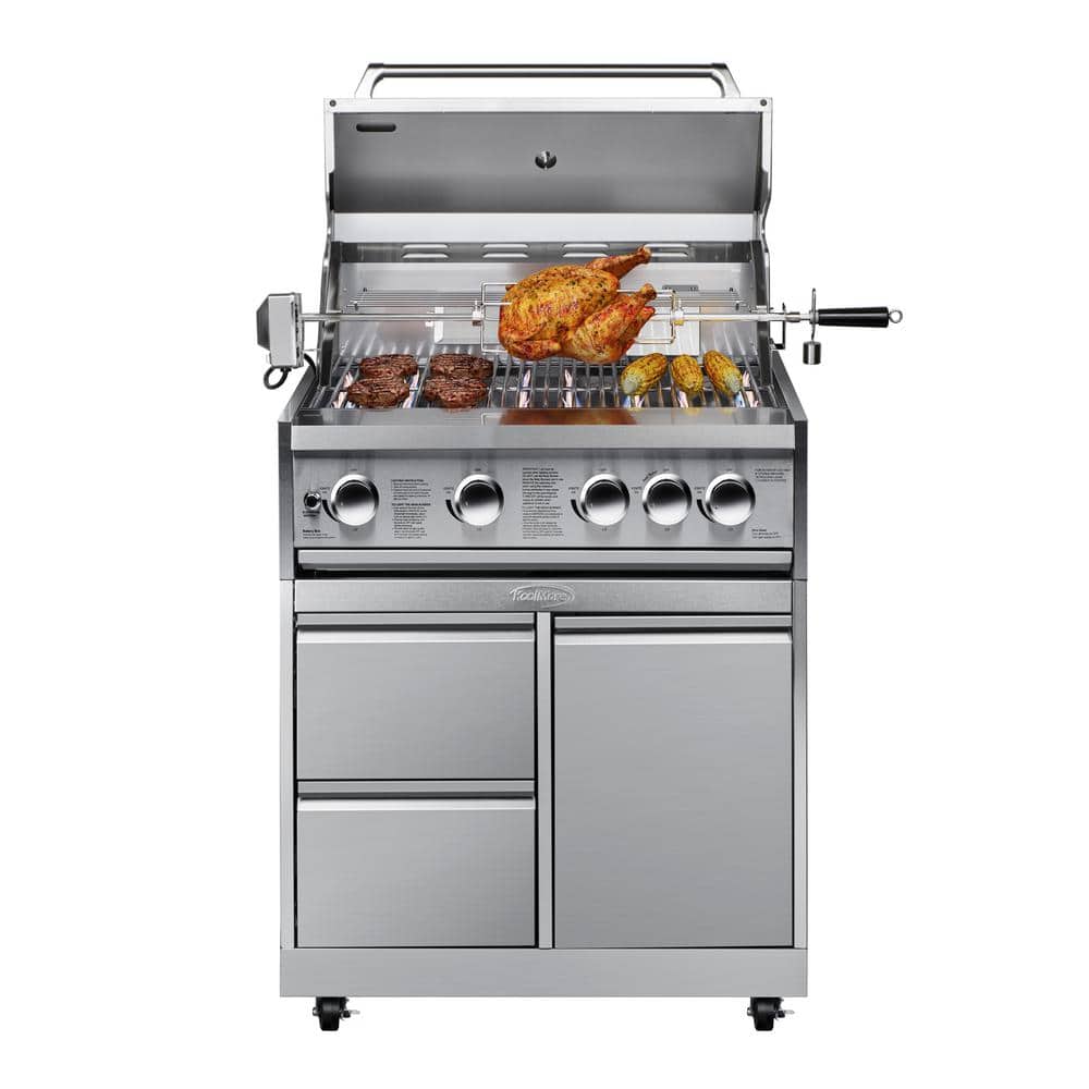 Outdoor Kitchen 30 in. BBQ Liquid Propane Grill with Cabinet in Stainless-Steel