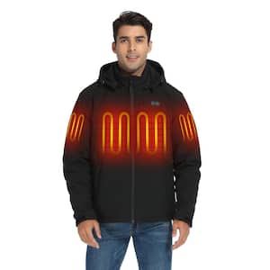 Men's Small Black 7.38-Volt Lithium-Ion Heated Dual Control Jacket with One 4.8Ah Battery and Charger
