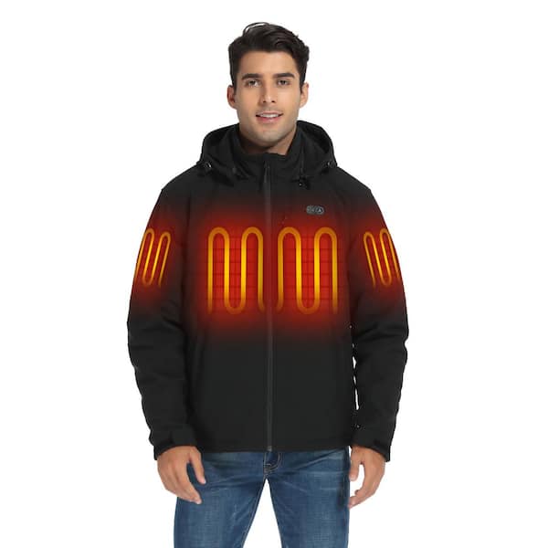 ORORO Men's Medium Black 7.38-Volt Lithium-Ion Heated Dual Control Jacket  with One 4.8Ah Battery and Charger MJDU-52-0104-US - The Home Depot