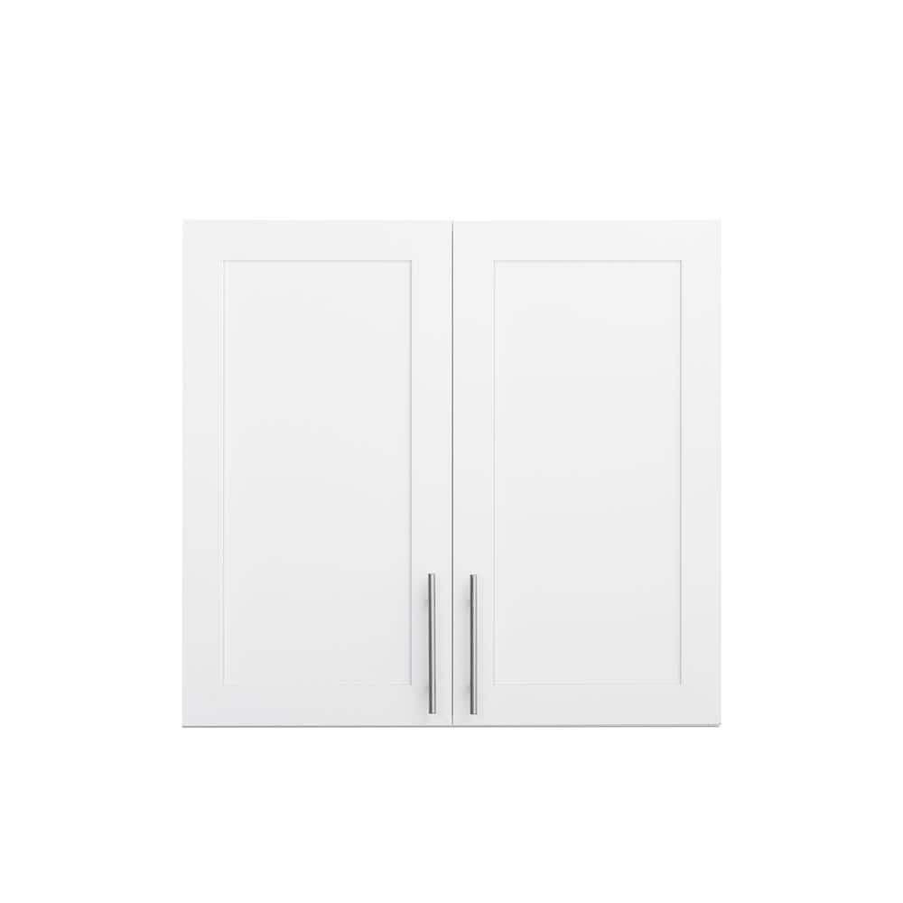 White Wall Cabinet with Adjustable Shelving and Panel Doors
