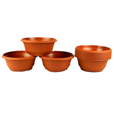 TEKU 10 In. Terra Cotta Plastic Bowl Planter (5-Pack)-T271065B5 - The ...