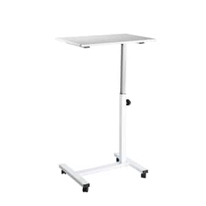 airLIFT 23.6 in. White Overbed Height Adjustable Mobile Side Table Cart