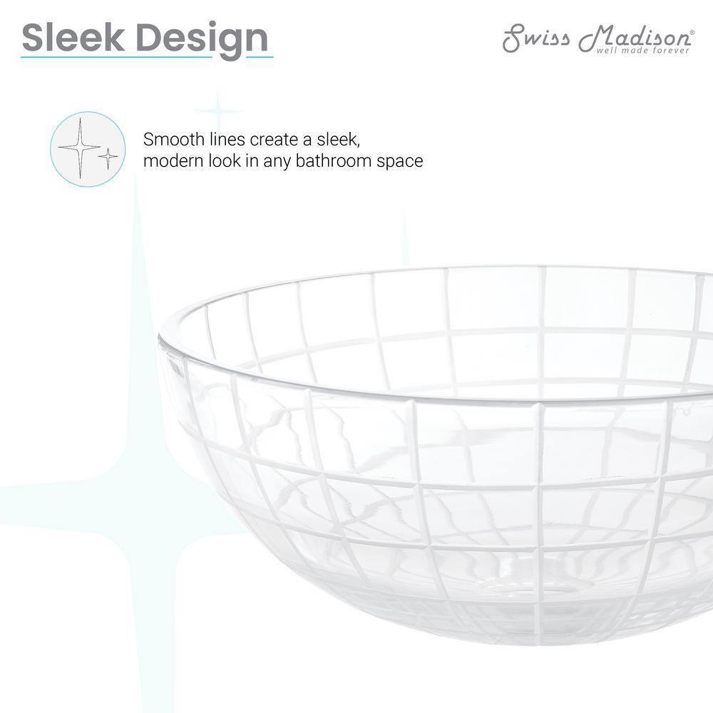 Virage 16" Clear Glass Round Vessel Sink