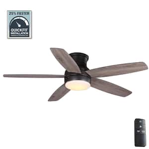 Ashby Park 52 in. White Color Changing Integrated LED Bronze Ceiling Fan with Light Kit and Remote Control