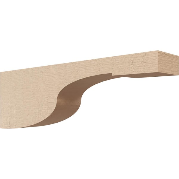 Ekena Millwork 2 in. x 4 in. x 12 in. Series 3 Thin Del Monte Rough Cedar Woodgrain Timberthane Polyurethane Corbel, Primed Tan