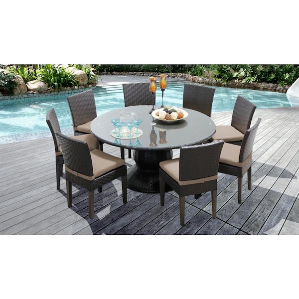 tk classics napa wicker patio dining table