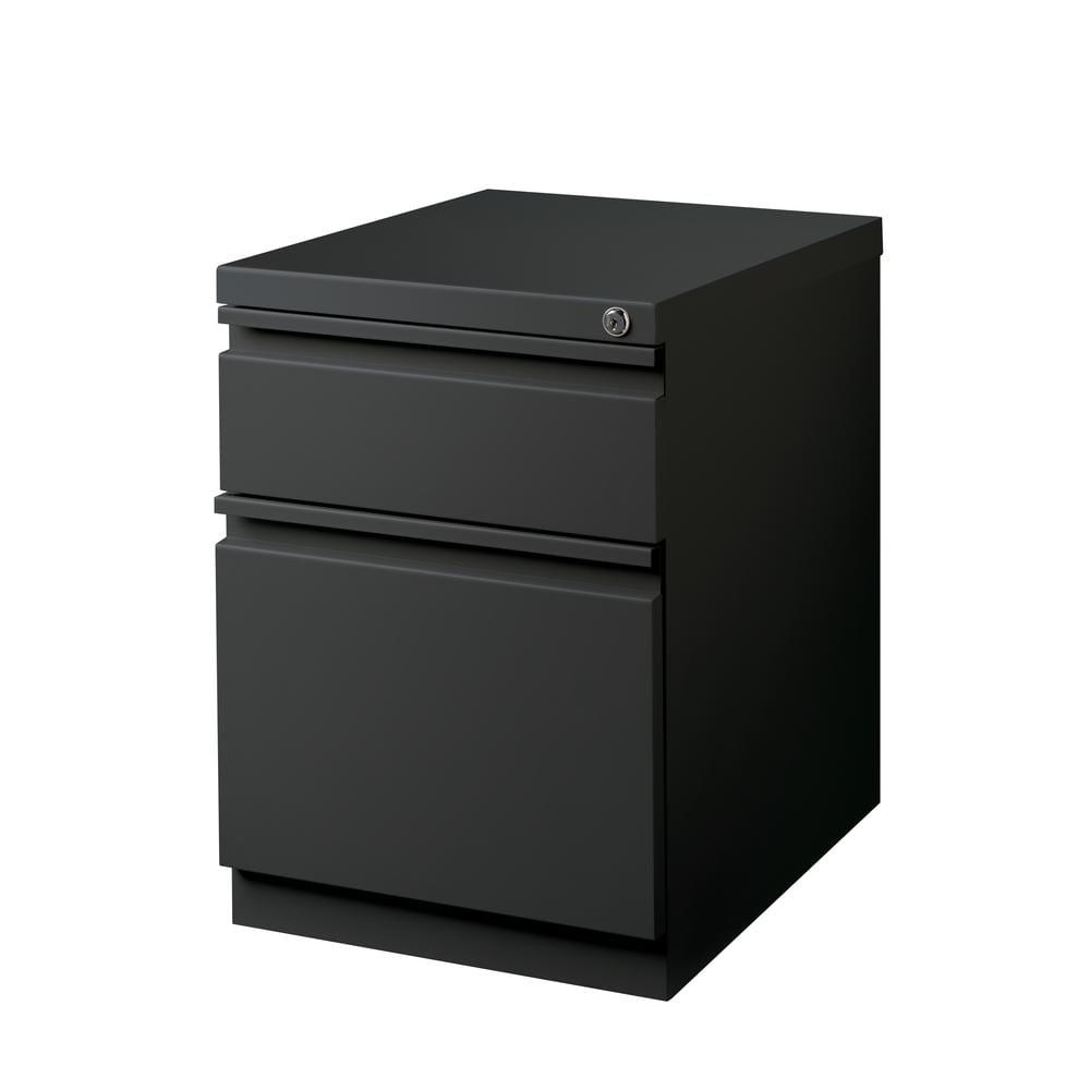 Charcoal Steel Mobile 2-Drawer Lockable File Cabinet