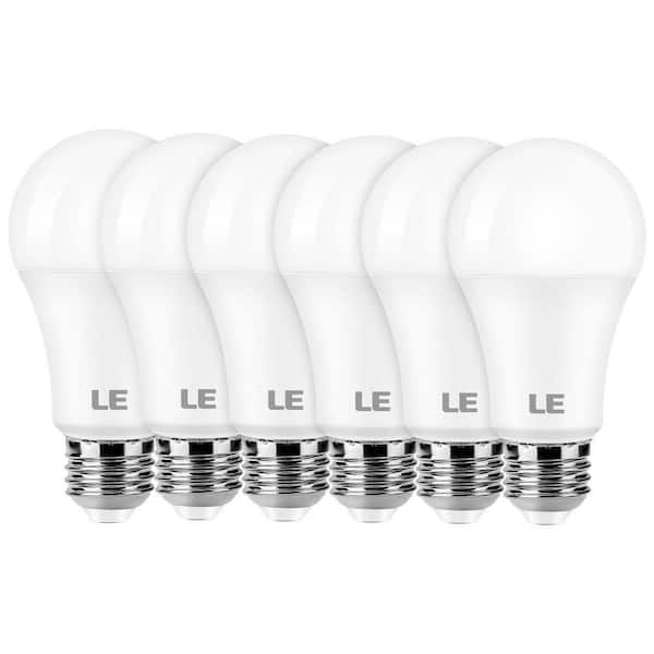 100-Watt Equivalent A19 A-Style LED Light Bulbs, 14W 1500 Lumen 2700K Warm White, Non-Dimmable, 10000h Lifetime (6-Pack)