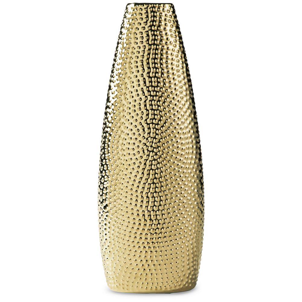 Gold Textured Ceramic Table Vase