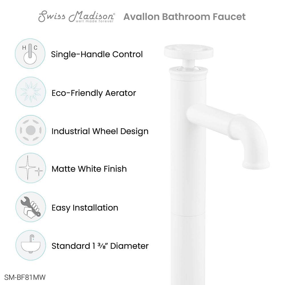 Matte White Nickel Single-Handle High Arc Bathroom Faucet