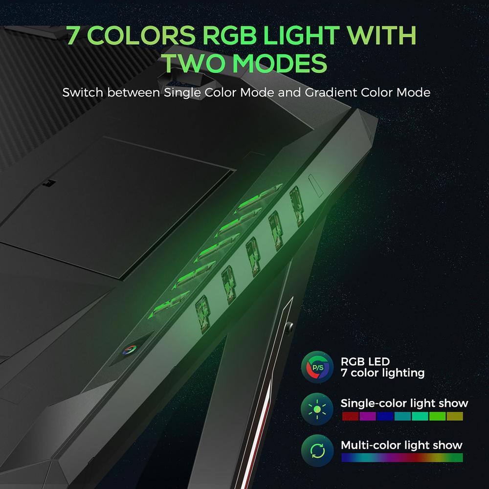Z-Framed 51" Black Gaming Desk with RGB Lighting and Power Outlets