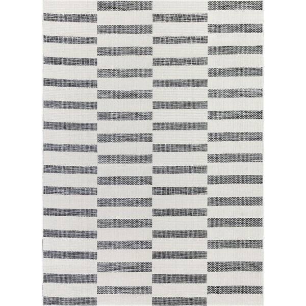 Well Woven Portland Sisal Cesar Modern Geometric Grey 3 ft. 11 in. x 5 ft. 3 in. Flatweave Area Rug