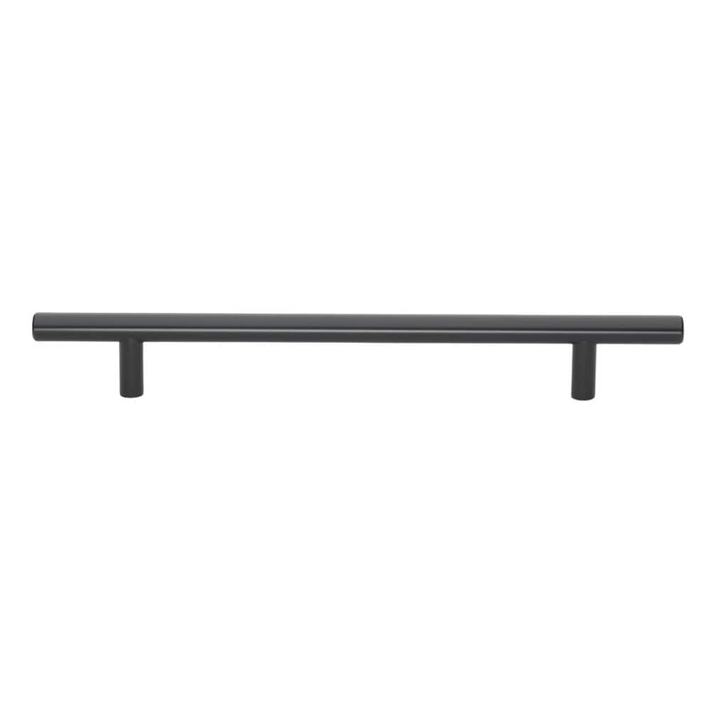 Matte Black Steel Modern Cabinet Bar Pull with Mounting Hardware